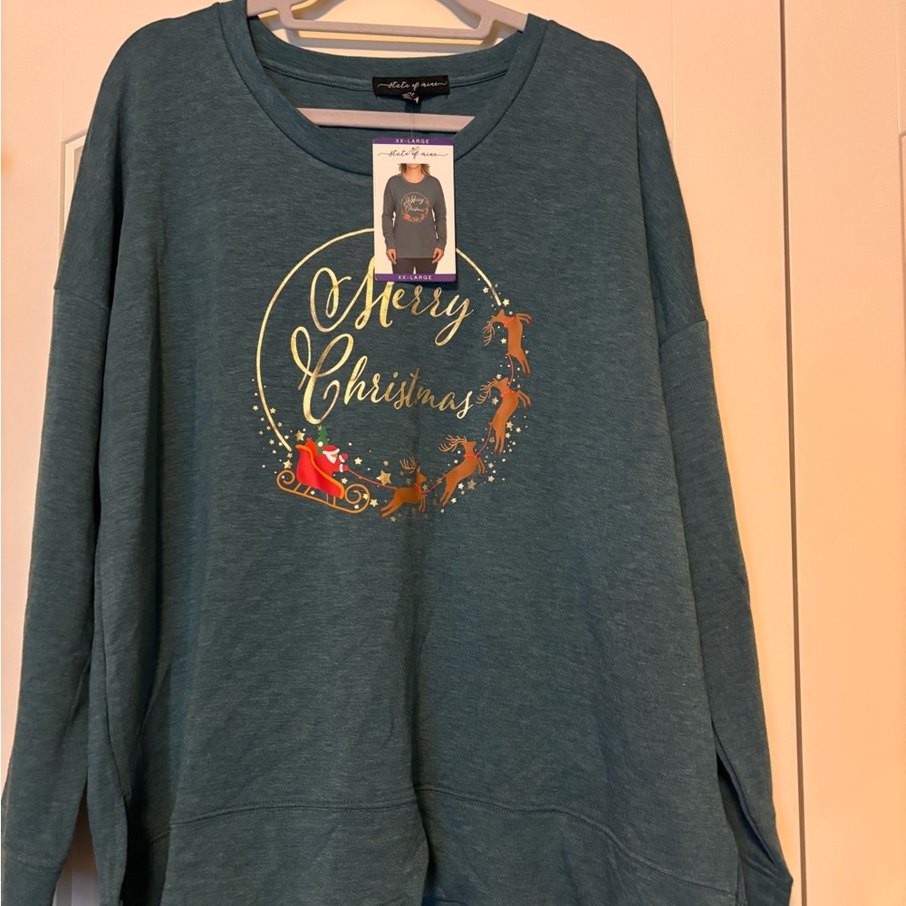 State of Mind Teal Christmas Sweatshirt